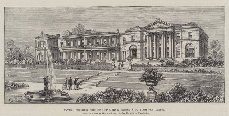 Tatton, Cheshire, Lord Egerton székhelye, Kilátás a kertből alkotó: Frank Watkins