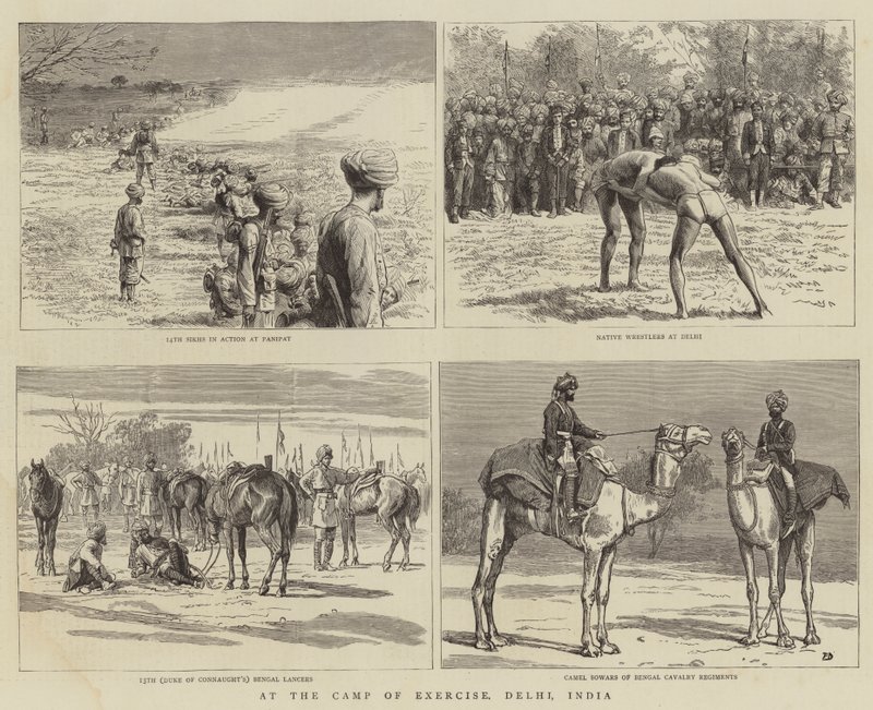 A gyakorlati táborban, Delhiben, Indiában alkotó: Frank Dadd