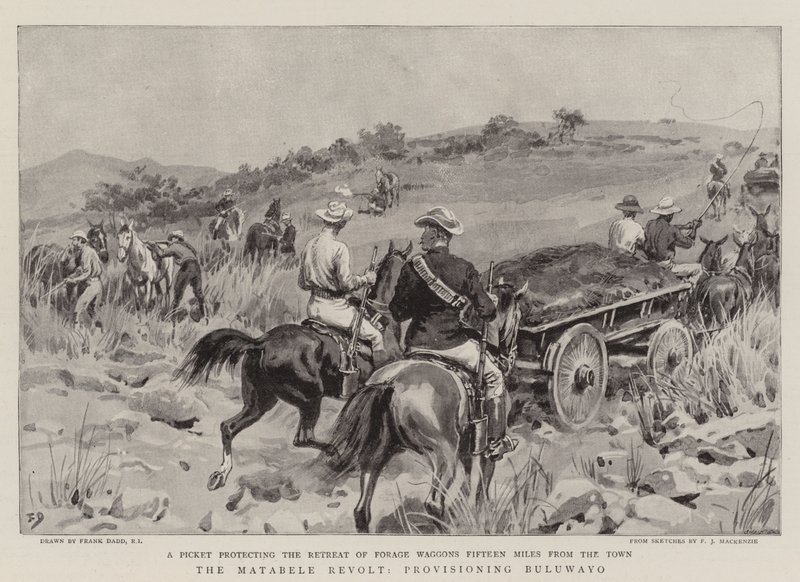 A Matabele Revolt, Bulawayo ellátása alkotó: Frank Dadd