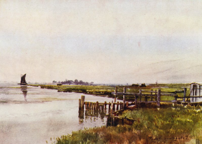 Norfolk Broads: Breydon Rond (színes litho) alkotó: Frank Southgate