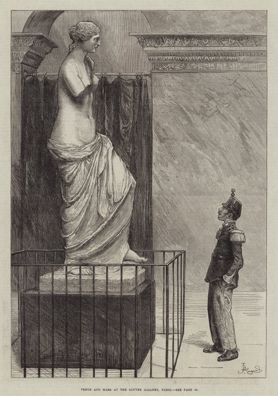 Vénusz és Mars a Louvre Galériában, Párizsban alkotó: Frederick Barnard