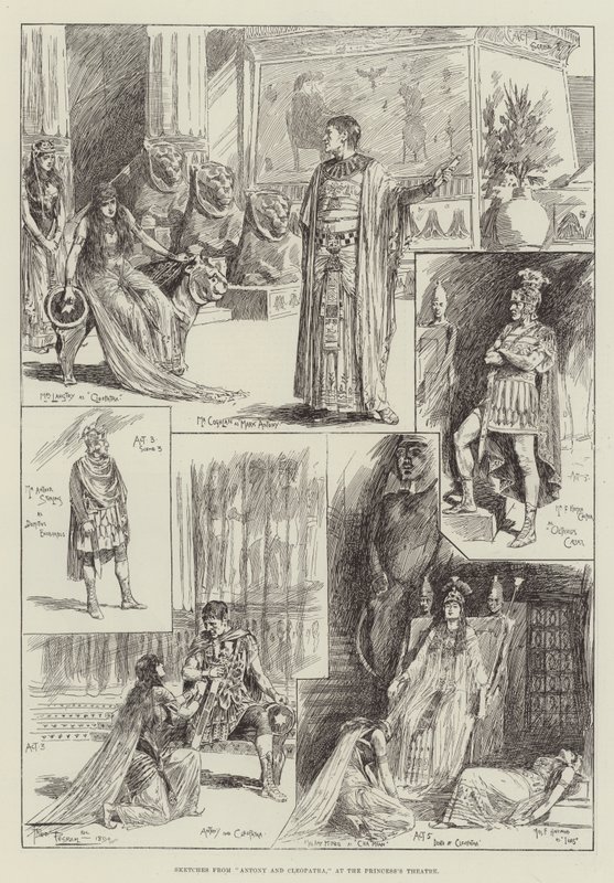 Vázlatok Antoniustól és Kleopátrától, a Hercegnő Színházban alkotó: Frederick Pegram