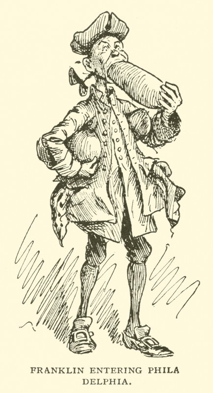 Franklin belép Philadelphiába alkotó: Frederick Burr Opper
