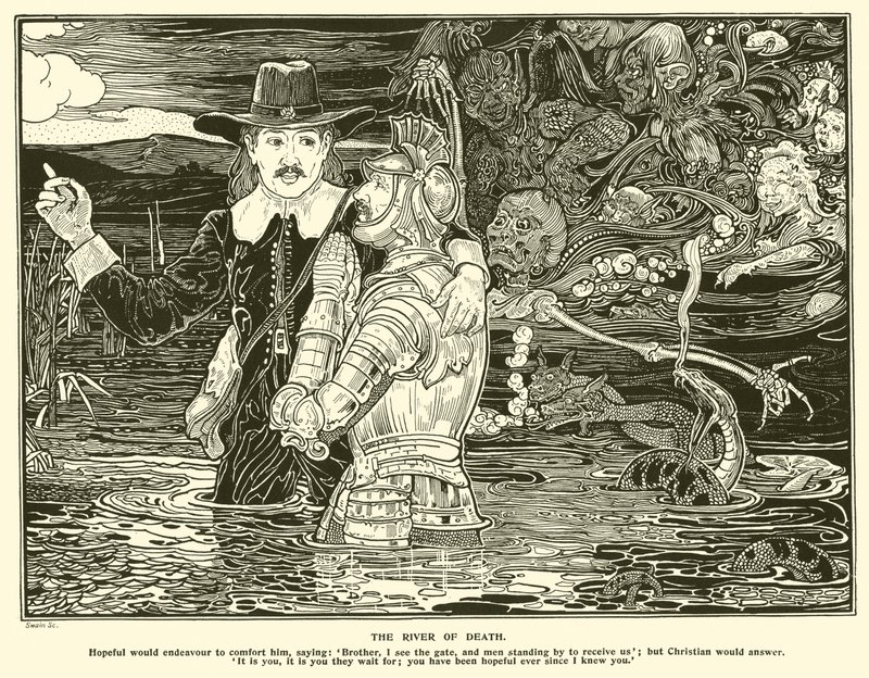 A Halál folyója (metszet) alkotó: Frederick Hurten Rhead