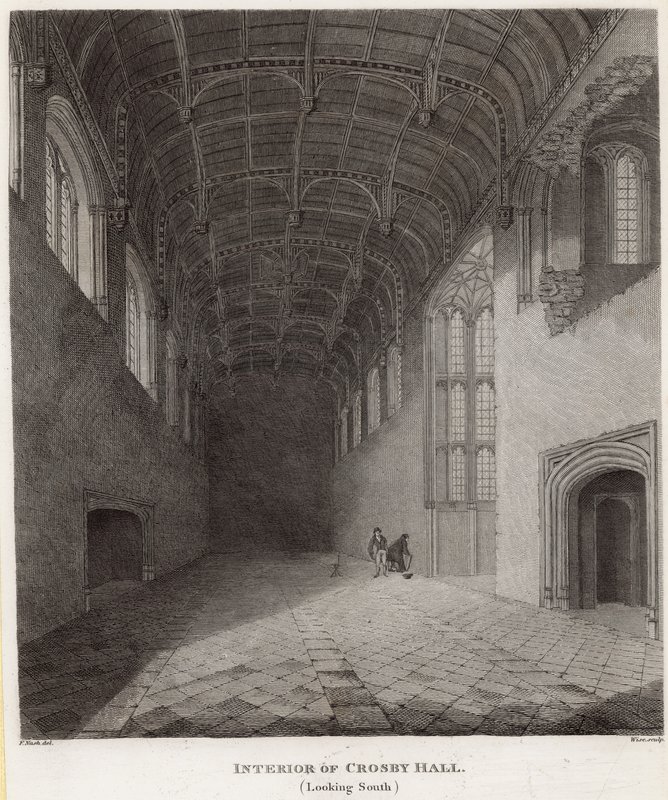 A Crosby Hall belseje, dél felé nézve alkotó: Frederick Nash