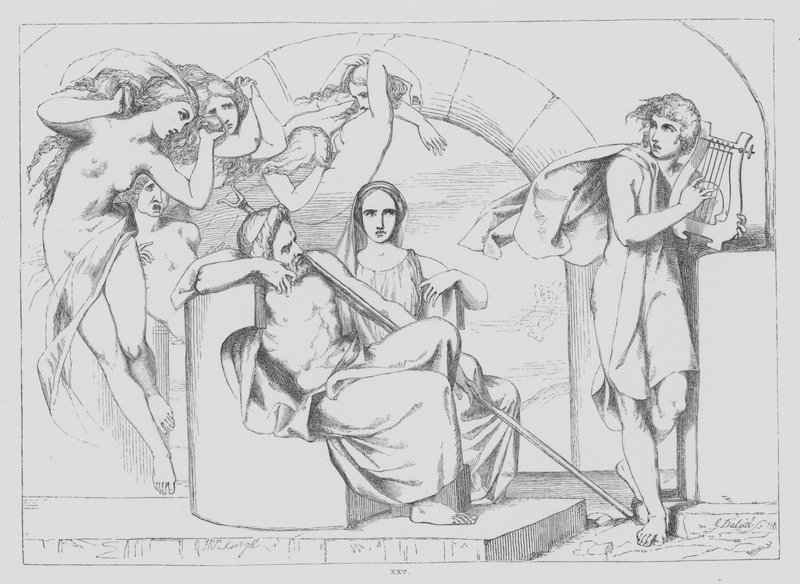 John Milton, A töprengő (metszet) alkotó: Frederick Richard Pickersgill