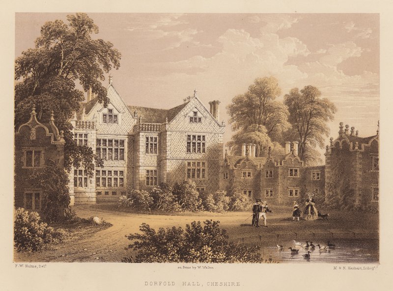 Dorfold Hall, Cheshire (akvatinta) alkotó: Frederick William Hulme