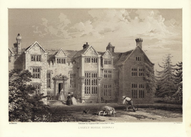 Loseley House, Surrey (litho árnyalat) alkotó: Frederick William Hulme