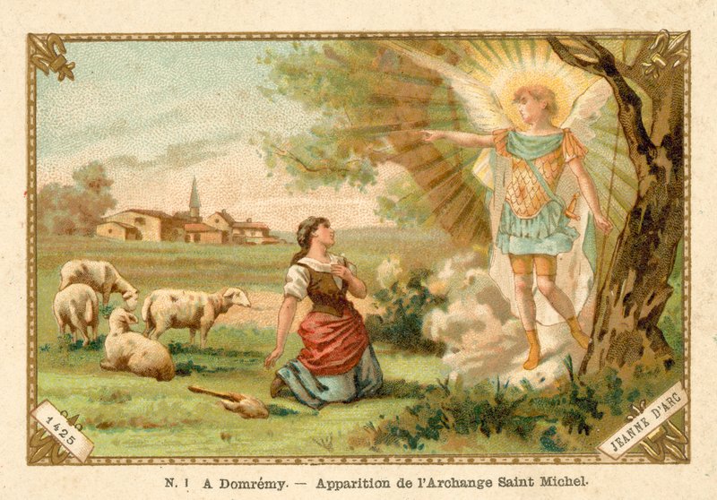 Mihály arkangyal megjelenése Jeanne of Arcnak Domremyben, 1425 alkotó: French School