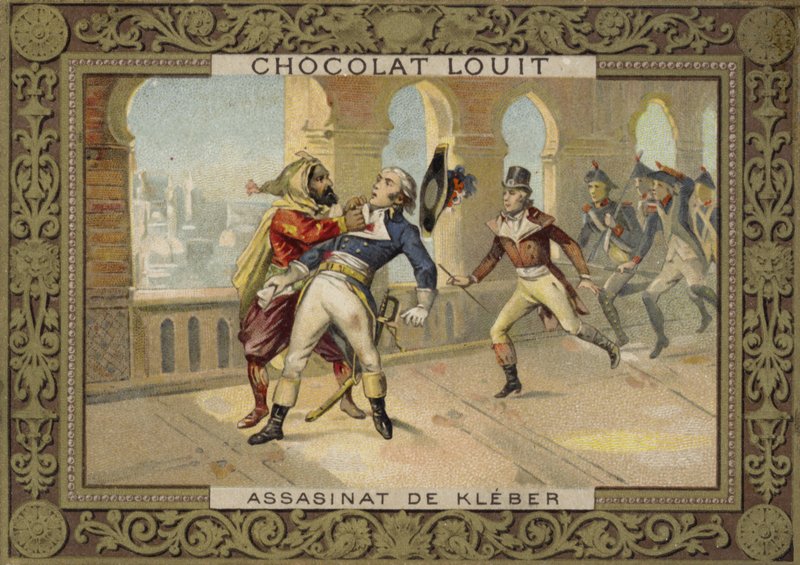 Jean-Baptiste Kleber, az egyiptomi francia csapatok parancsnokának meggyilkolása, Kairó, 1800 alkotó: French School