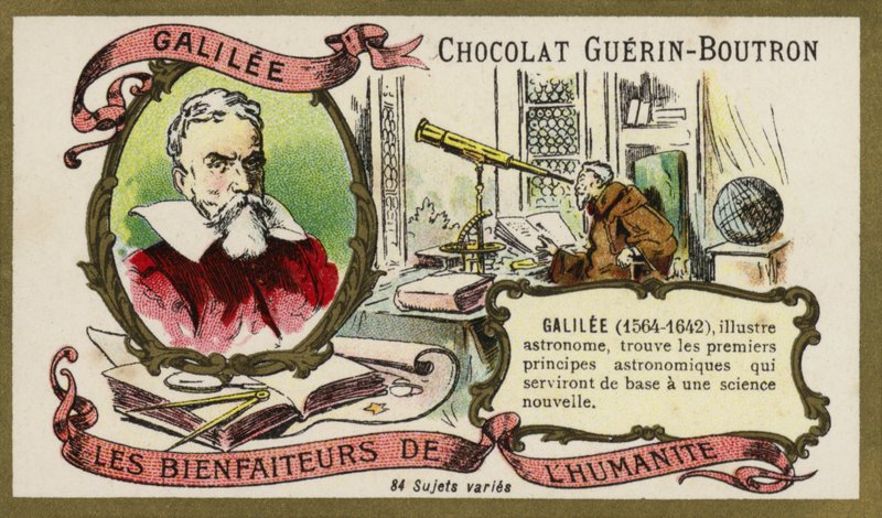 Galileo Galilei olasz fizikus, matematikus és csillagász (chromolitho) alkotó: French School