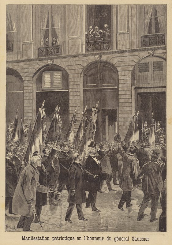 Hazafias tüntetés Saussier tábornok tiszteletére alkotó: French School