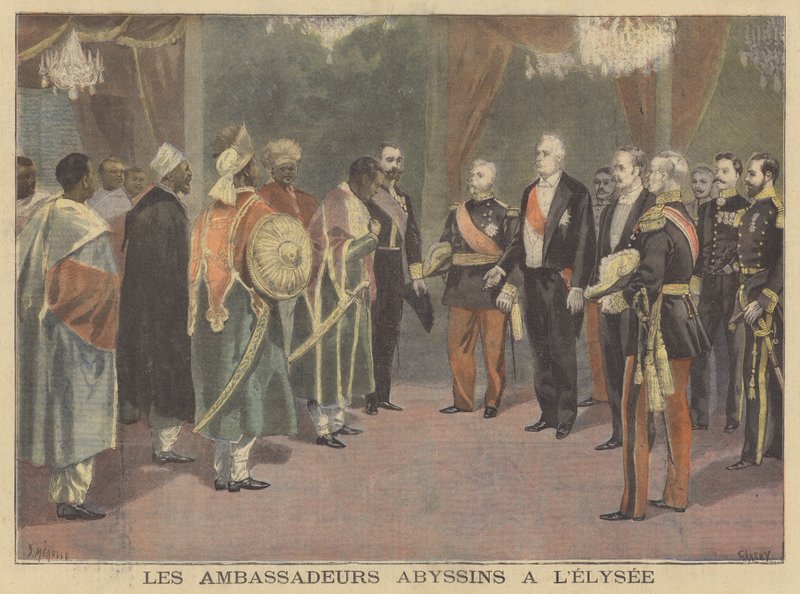 Abesszin nagykövetek az Elysee-palotában alkotó: French School