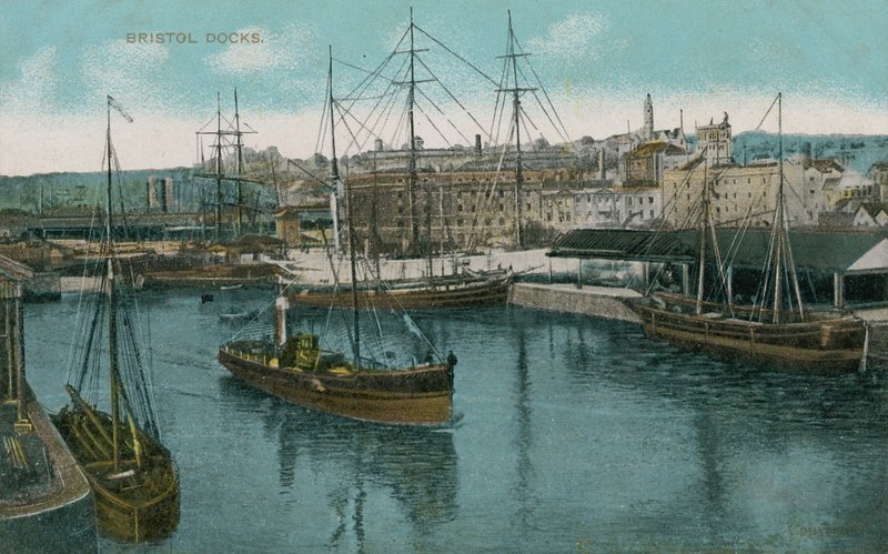Bristol Docks, Anglia. 1913-ban feladott képeslap. alkotó: French Photographer