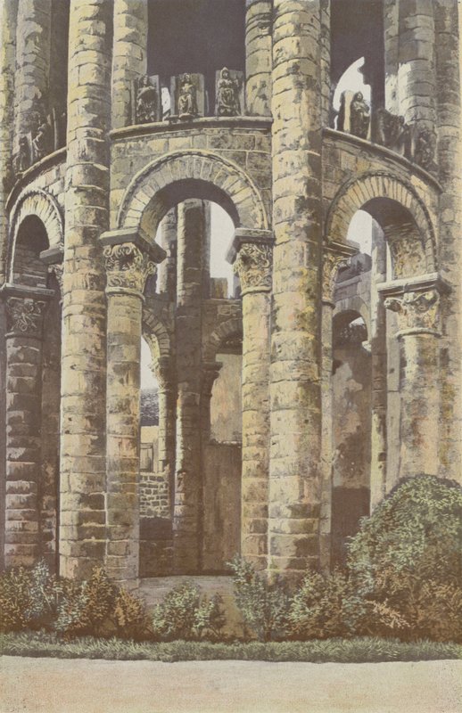 Charroux, régi apátság, torony, alsó rész alkotó: French Photographer
