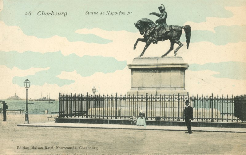 Cherbourg, Franciaország, I. Napóleon szobra alkotó: French Photographer
