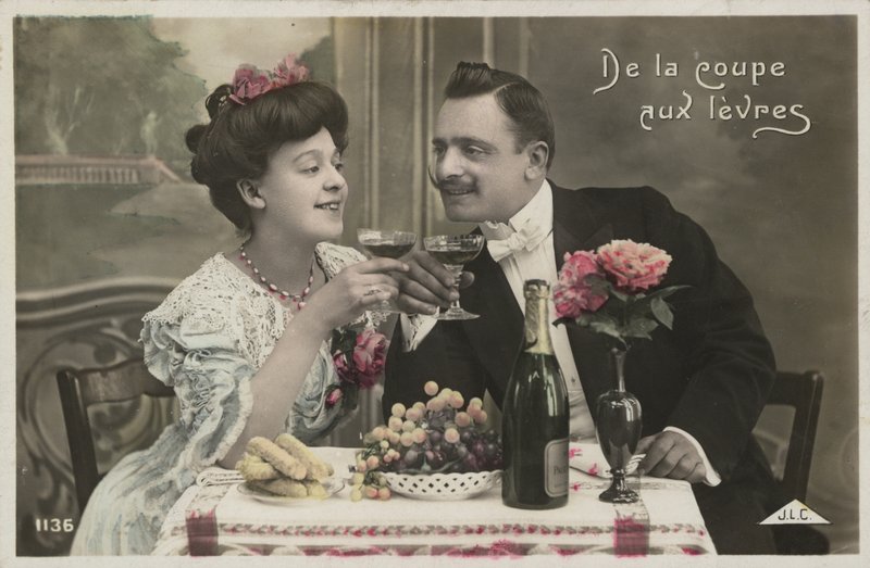 Pár pezsgőt iszik alkotó: French Photographer