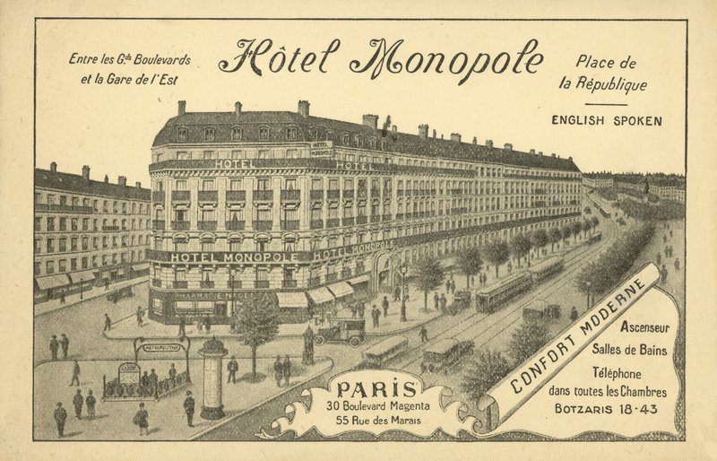 Hotel Monopole, Párizs (litho) alkotó: French Photographer