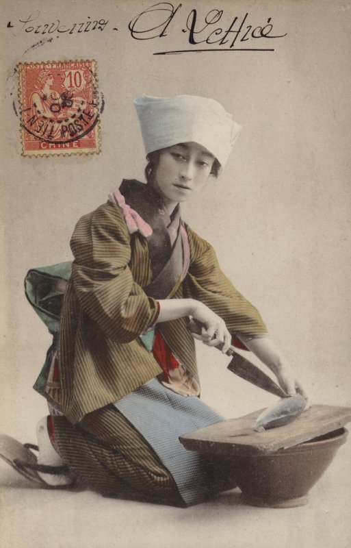 Japán lány hal filézése alkotó: French Photographer