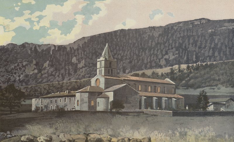 Leoncel, Kilátás az apátságra, Cote N E alkotó: French Photographer