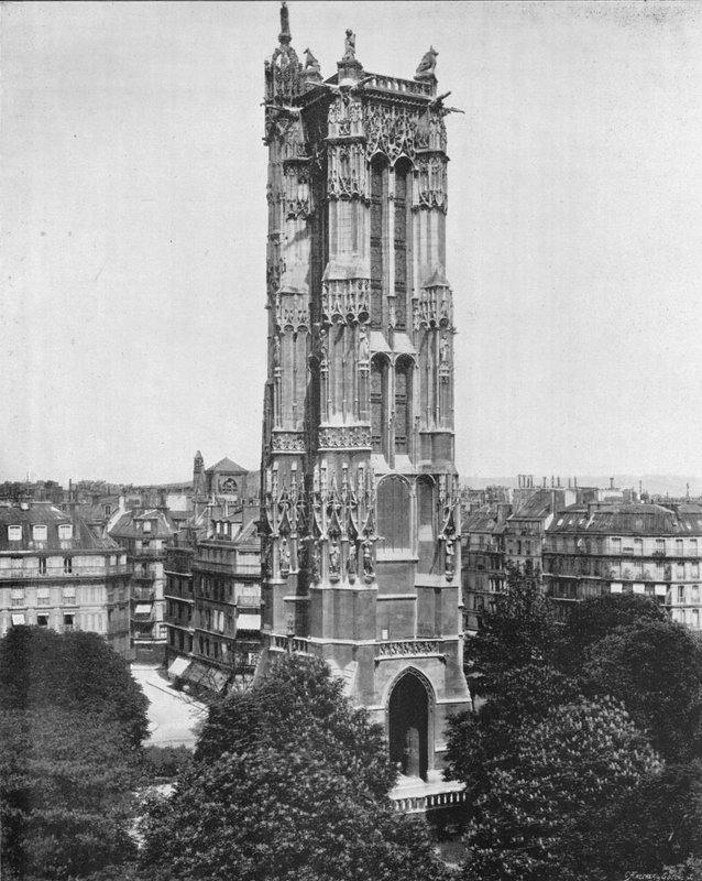 Párizs – Saint-Jacques-torony (f/w fotó) alkotó: French Photographer