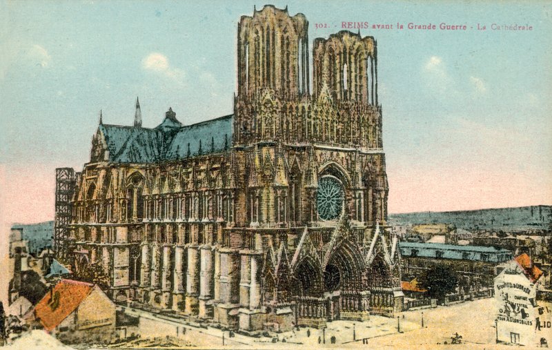 Reims, katedrális, az első világháború előtt alkotó: French Photographer