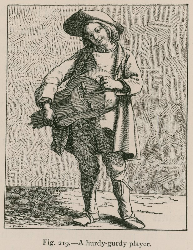 Hurdy-Gurdy játékos alkotó: French School