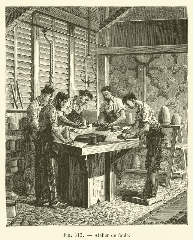 Tömegműhely (metszet) alkotó: French School