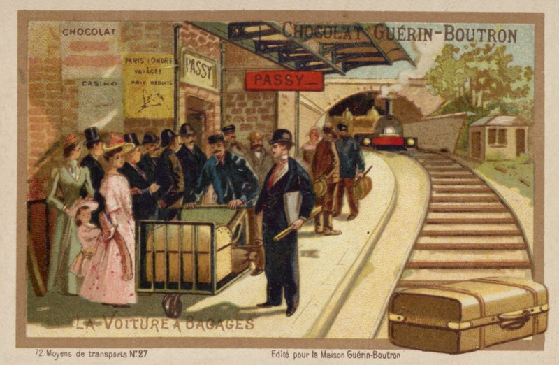 Poggyászkocsi (chromolitho) alkotó: French School