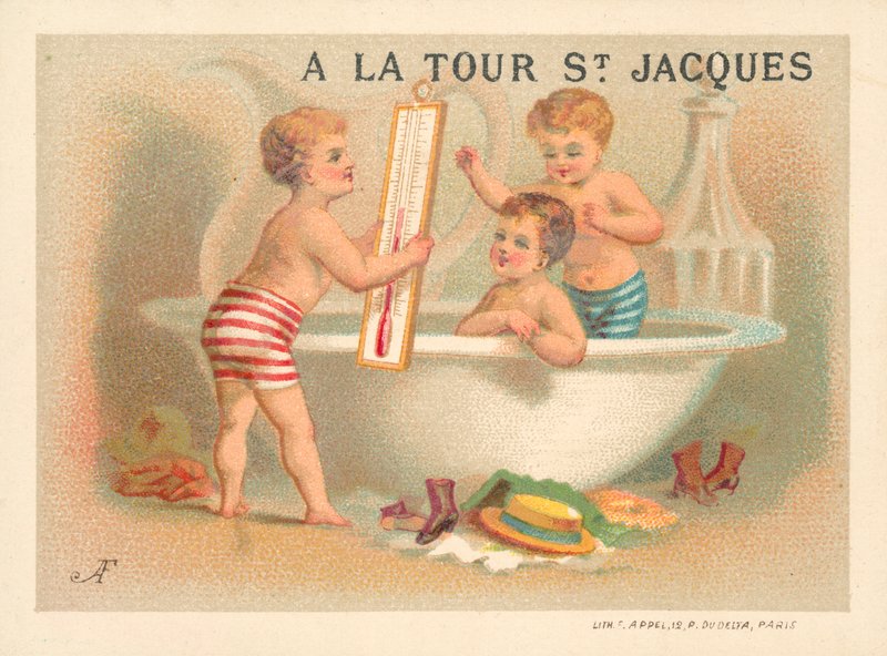 Fürdőidő (chromolitho) alkotó: French School