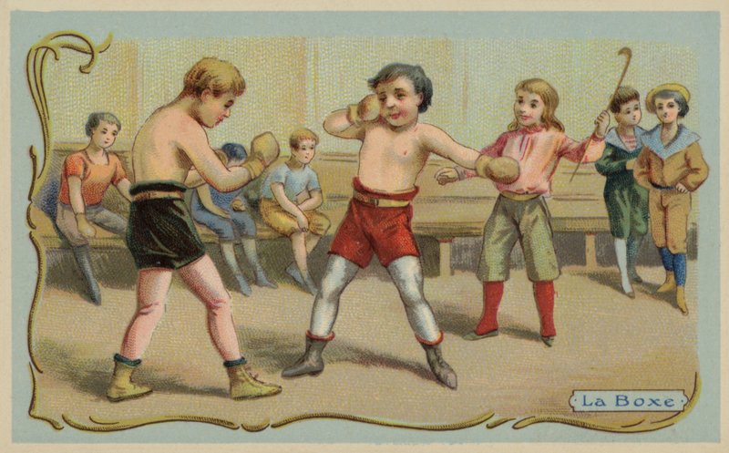 Ökölvívás (chromolitho) alkotó: French School