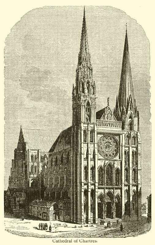 Chartres-i katedrális (metszet) alkotó: French School
