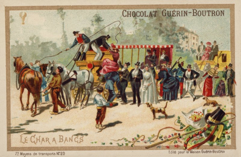 Charabanc (chromolitho) alkotó: French School