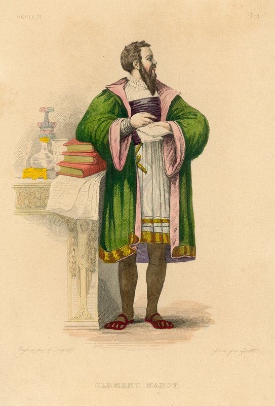 Clement Marot (színes metszet) alkotó: French School