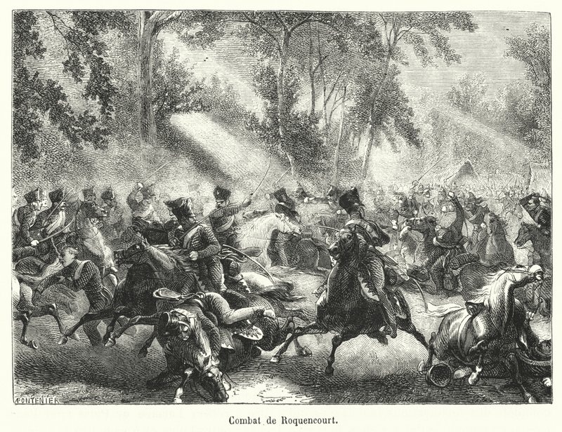 Combat de Roquencourt (metszet) alkotó: French School