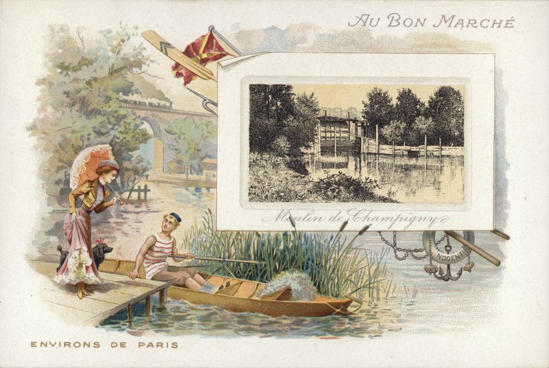Pár beszélget a tóparton alkotó: French School
