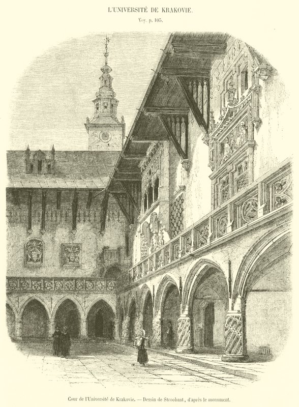 A Krakkói Egyetem udvara (metszet) alkotó: French School