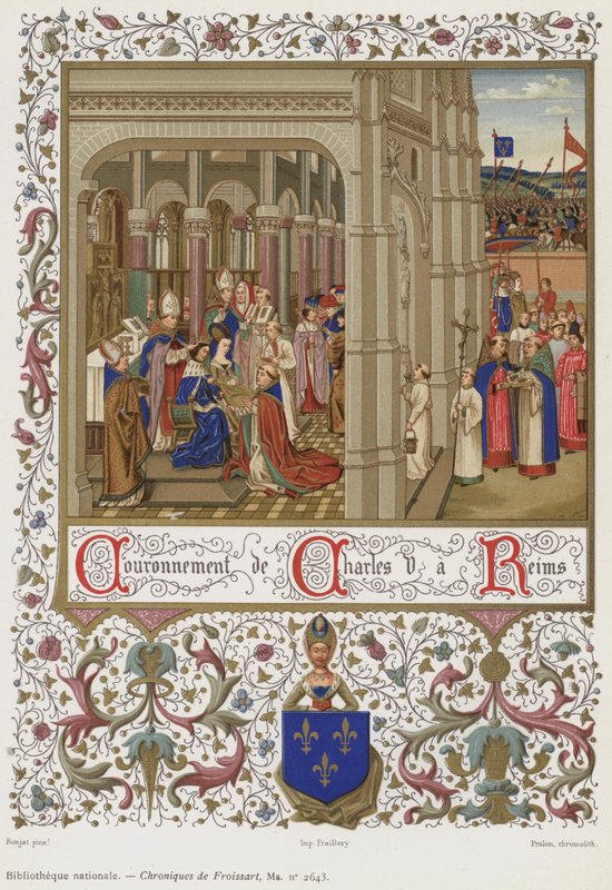 V. Károly koronázása Reimsben (chromolitho) alkotó: French School