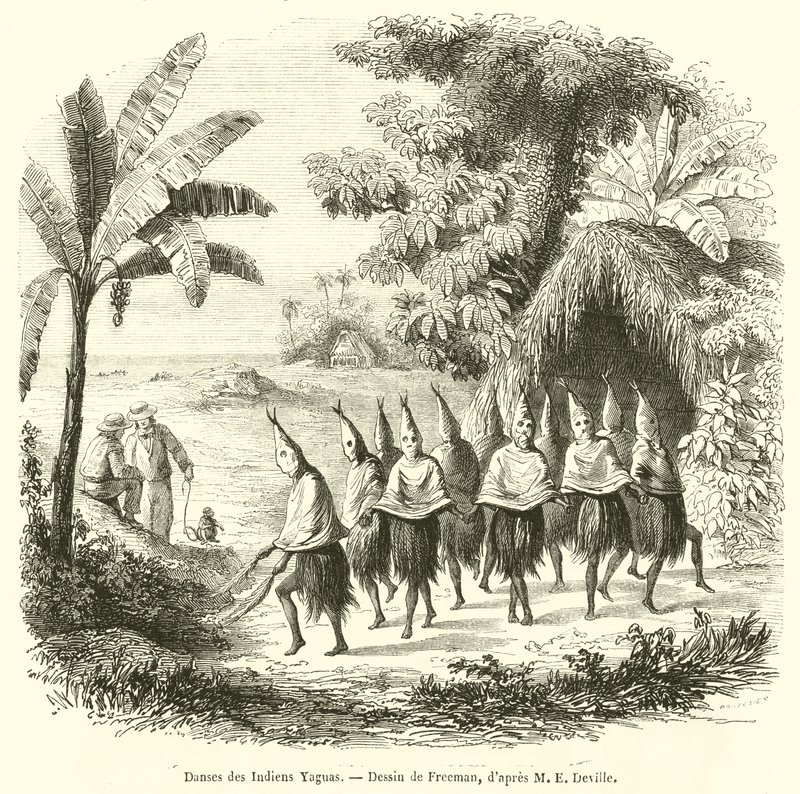 Yagua indiánok táncai (metszet) alkotó: French School