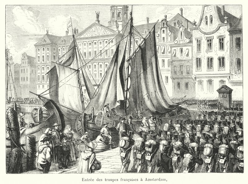 A francia csapatok belépése Amszterdamba (metszet) alkotó: French School