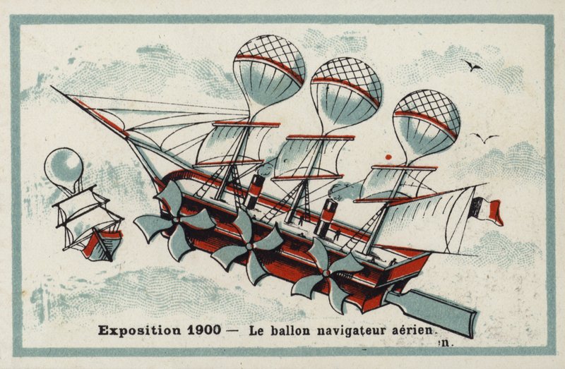 Kiállítás 1900 - léghajó alkotó: French School