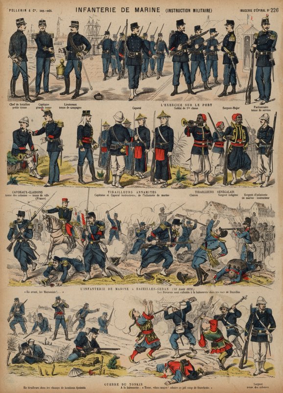 French Marines (színes metszet) alkotó: French School