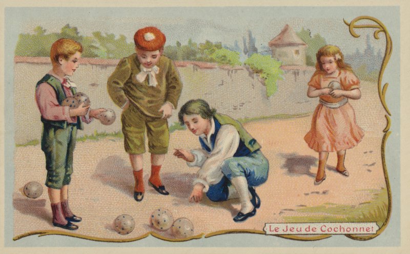 Boule vagy petanque játék (chromolitho) alkotó: French School