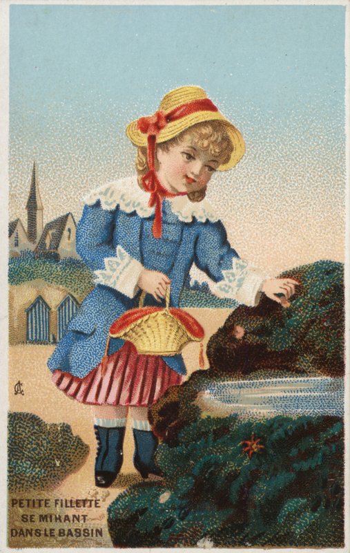 Lány üzembe kagylók vödörbe alkotó: French School
