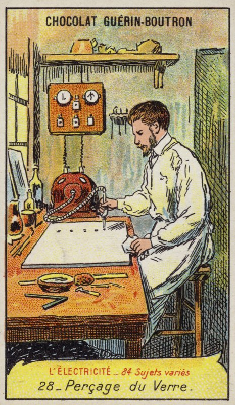 Üvegfúrás (chromolitho) alkotó: French School