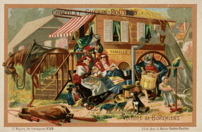 Cigány karaván (chromolitho) alkotó: French School
