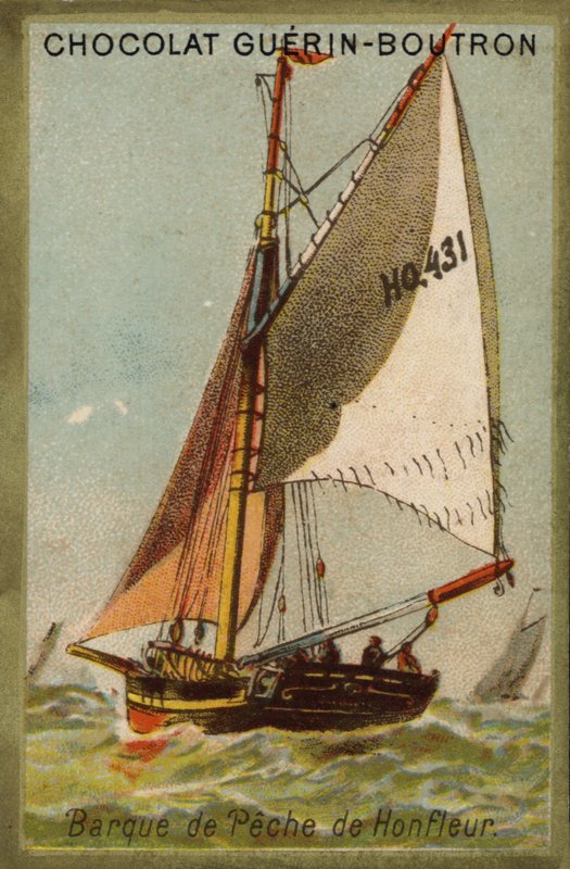 Honfleur halászhajó (chromolitho) alkotó: French School