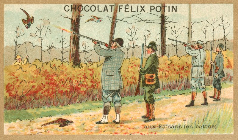 Vadászat fácán (chromolitho) alkotó: French School