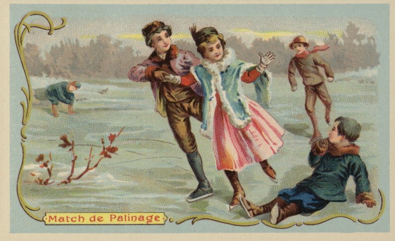 Jégkorcsolya (chromolitho) alkotó: French School