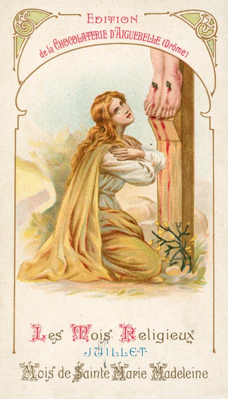 Július, Szent Mária Magdolna hónapja (chromolitho) alkotó: French School